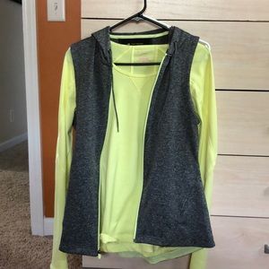 Running long sleeve and vest